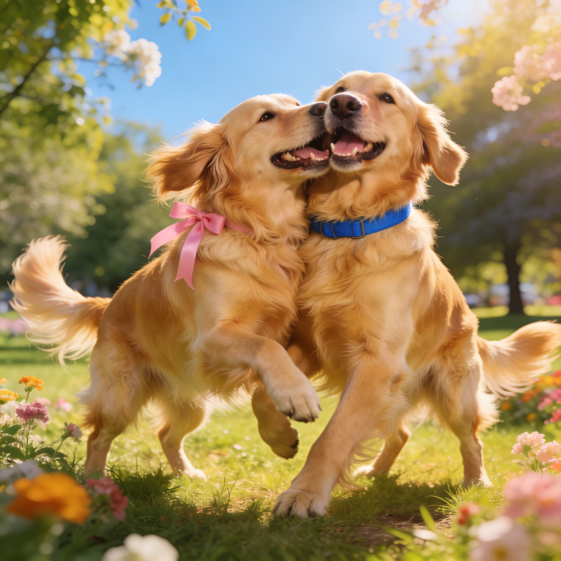 Golden Retrievers in love