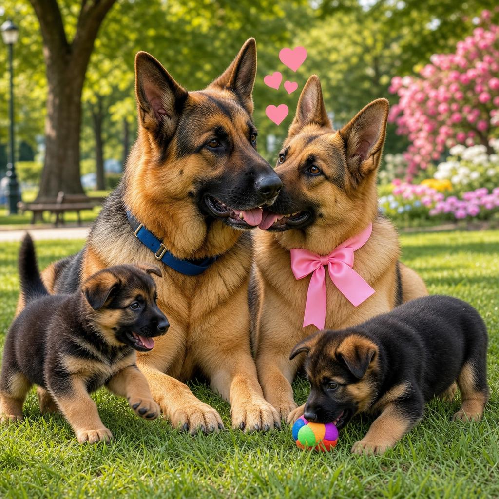 German Shepherds in love